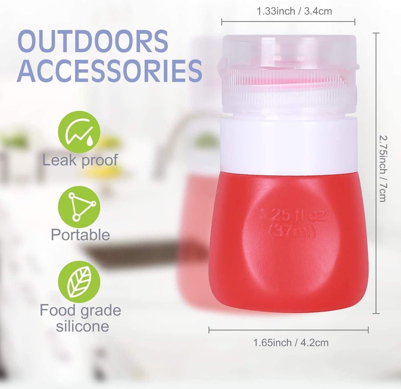 YINGGG Squeeze Portable Salad Dressing Container to Go Bottles for Sauces, Mini Salad Dressing Bottlesï¼ŒLeakproof Condiment Storage Bottle, Mini Ketchup Bottle Dressing to Go for Lunch set of 4 (37ML) - Image 2